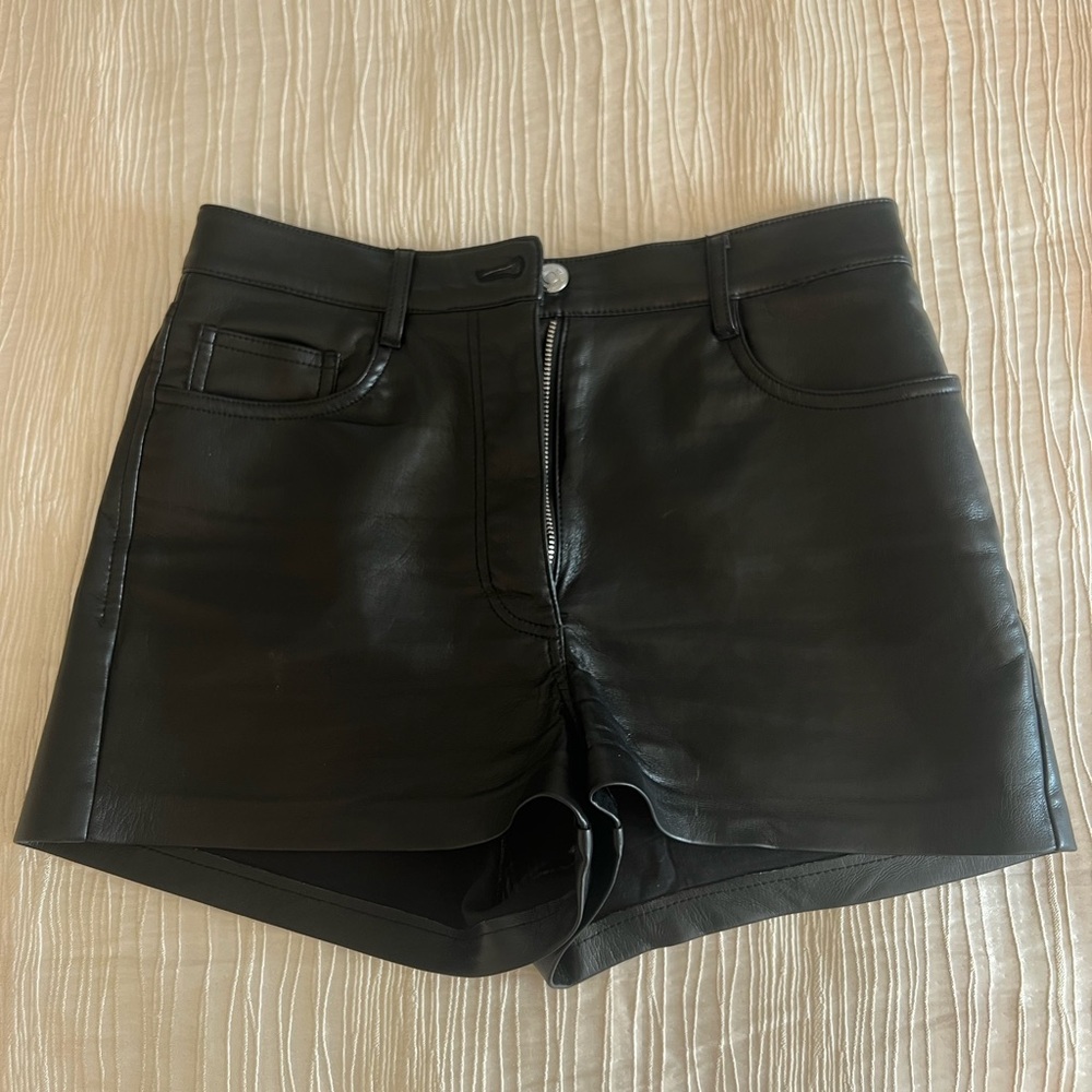 Wilfred faux leather mini shorts